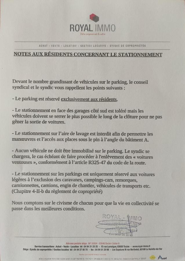 T3 Balcon dans résidence avec parking La Valette-du-Var Exterior foto